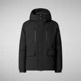 Man's hooded parka Hiram in black | Save The Duck