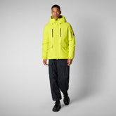 Parka à capuche Hiram vert citron pour homme | Save The Duck