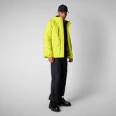 Parkaà  capuche Hiram vert citron pour homme - Arctic Homme | Save The Duck