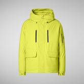 Parka à capuche Hiram vert citron pour homme | Save The Duck