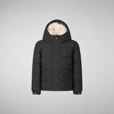 PARKA CON CAPPUCCIO BAMBINO KLAUS NERO | Save The Duck