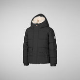 PARKA CON CAPPUCCIO BAMBINO KLAUS NERO - NEW IN BAMBINO FW24 | Save The Duck