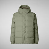 Man's hooded parka Leland in swamp green | Save The Duck