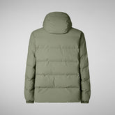 Man's hooded parka Leland in swamp green | Save The Duck