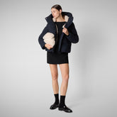 PIUMINO ANIMAL FREE DONNA CALLIOPE BLU NERO - Arctic Woman | Save The Duck