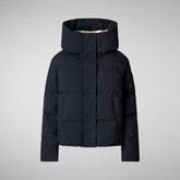 Animal-free damen-steppjacke Calliope mit kapuze in Blauschwarz | Save The Duck