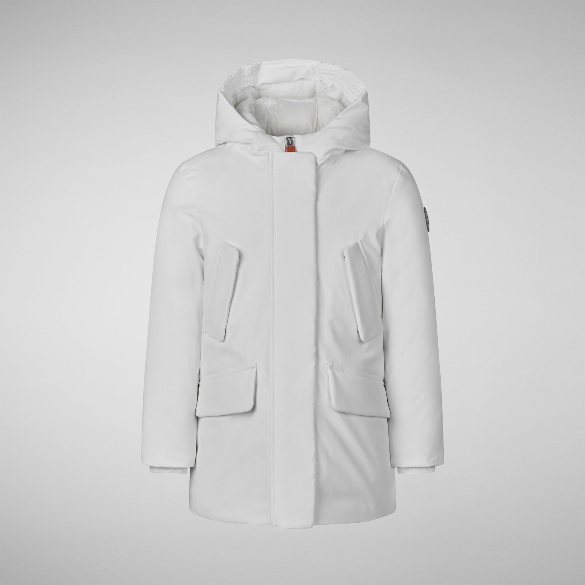 Save the duck PARKA CON CAPPUCCIO BAMBINA ALLY WHITE