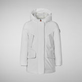 Girls' hooded parka Ally in white - Girls Parka | Save The Duck