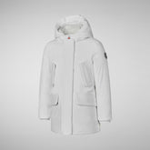 Girls' hooded parka Ally in white - Girls Parka | Save The Duck