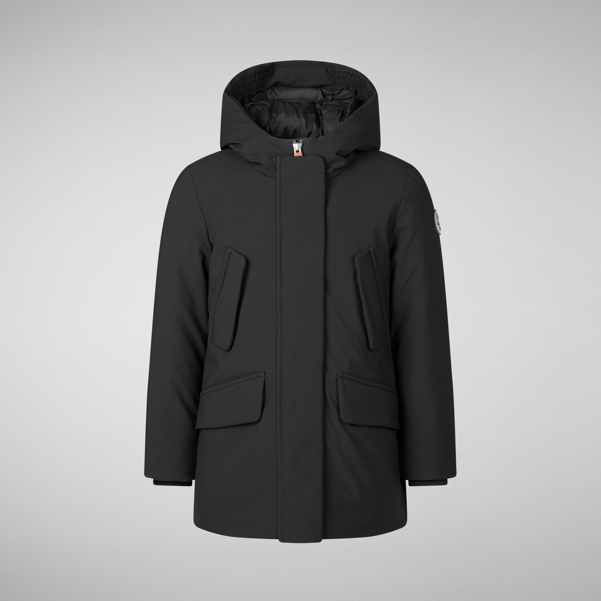 Save the duck PARKA CON CAPPUCCIO BAMBINA ALLY NERO