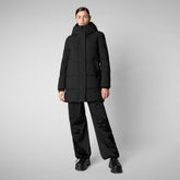 Woman's hooded parka Bethany in black - Arctic Woman | Save The Duck