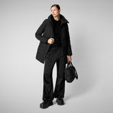 Damen-parka Bethany mit kapuze in Schwarz - Arctic Woman | Save The Duck