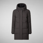 Parka à capuche Bethany marron noir pour femme | Save The Duck