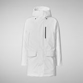 Man's hooded parka Daucus in white | Save The Duck