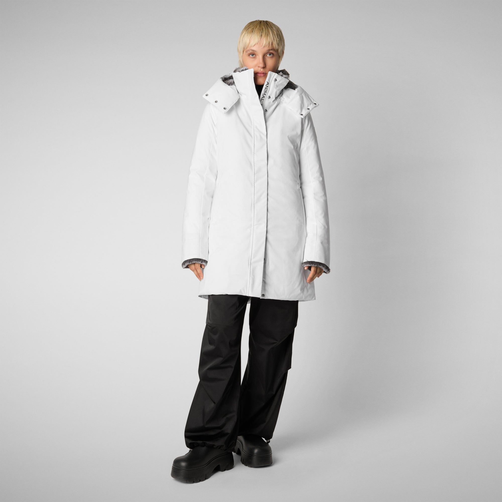 Save the duck PARKA DONNA CON CAPPUCCIO SAMANTAH WHITE