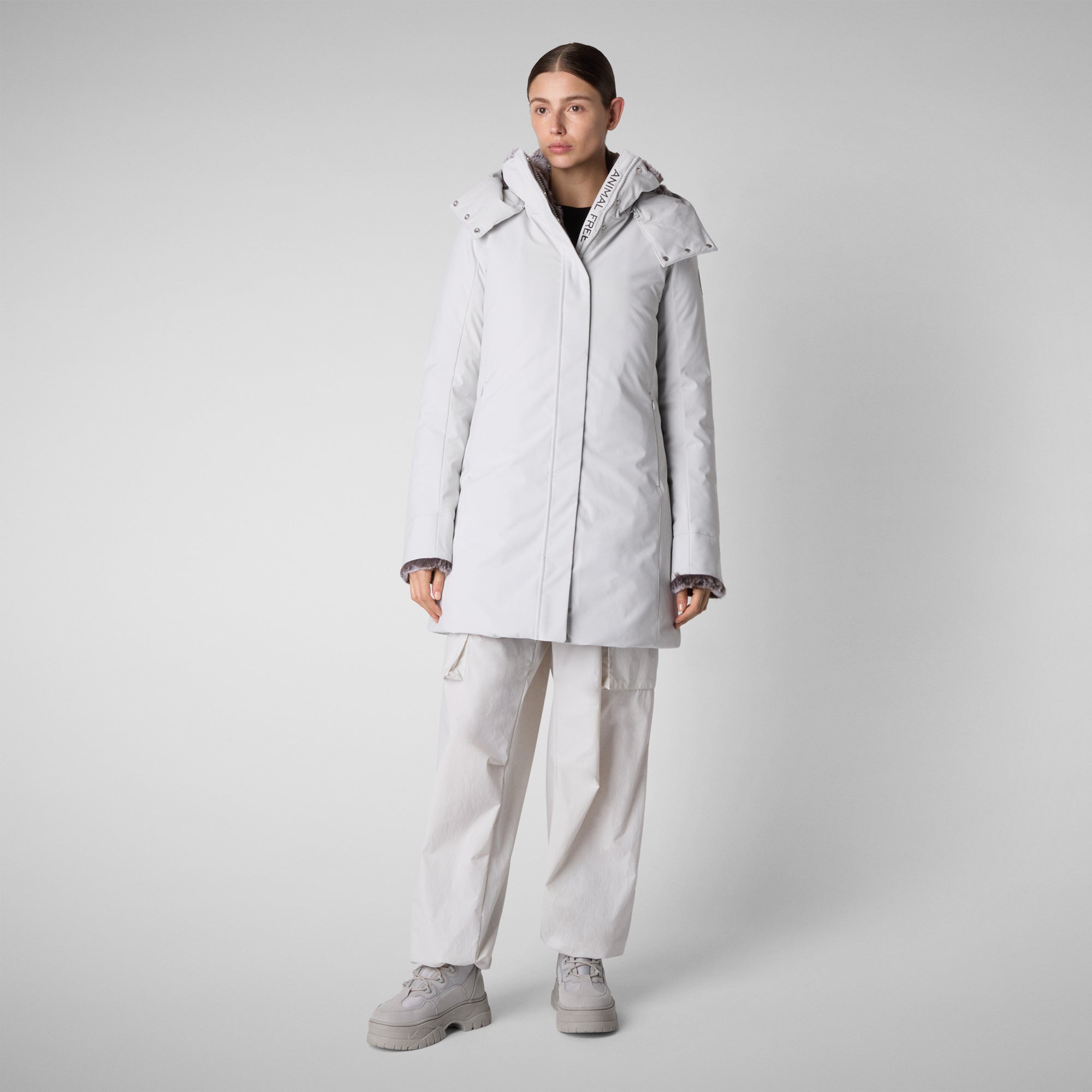 Save the duck PARKA DONNA CON CAPPUCCIO SAMANTAH GRIGIO NEBBIA