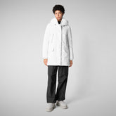 Woman's hooded parka Soleil in white | Save The Duck