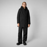 Woman's hooded parka Soleil in black | Save The Duck