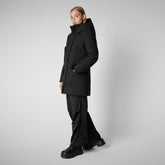 Woman's hooded parka Soleil in black | Save The Duck