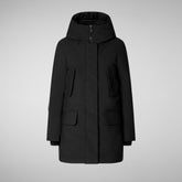 Woman's hooded parka Soleil in black | Save The Duck