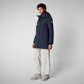 Woman's hooded parka Soleil in navy blue - Arctic Woman | Save The Duck