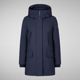 Woman's hooded parka Soleil in navy blue | Save The Duck