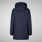 Woman's hooded parka Soleil in navy blue | Save The Duck