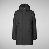 Man's hooded parka Wilson in black | Save The Duck