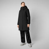 PARKA DONNA CON CAPPUCCIO SIENNA NERO - Arctic Woman | Save The Duck