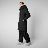 PARKA DONNA CON CAPPUCCIO SIENNA NERO | Save The Duck