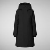 PARKA DONNA CON CAPPUCCIO SIENNA NERO | Save The Duck