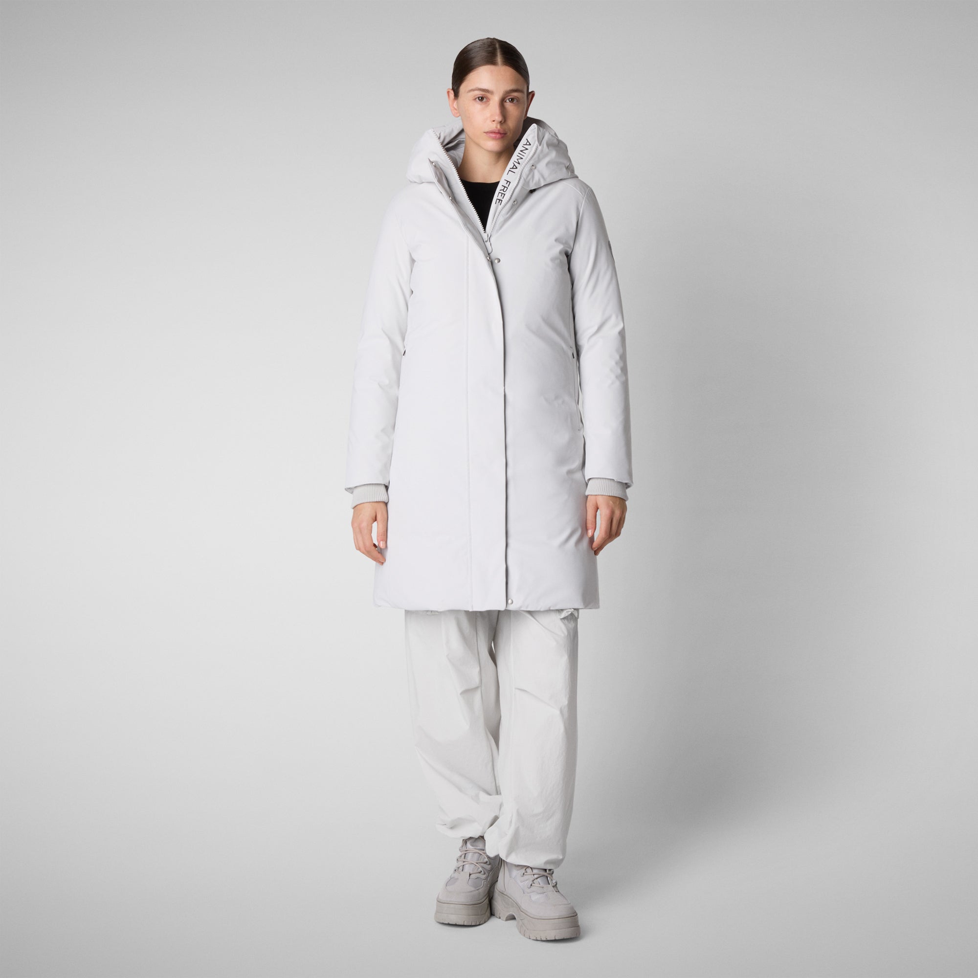 Save the duck PARKA DONNA CON CAPPUCCIO SIENNA GRIGIO NEBBIA