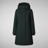 Woman's hooded parka Sienna in green black | Save The Duck