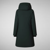 Woman's hooded parka Sienna in green black | Save The Duck