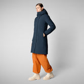 Woman's hooded parka Sienna in blue black - Arctic Woman | Save The Duck