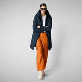 PARKA DONNA CON CAPPUCCIO SIENNA BLU NERO - Arctic Woman | Save The Duck