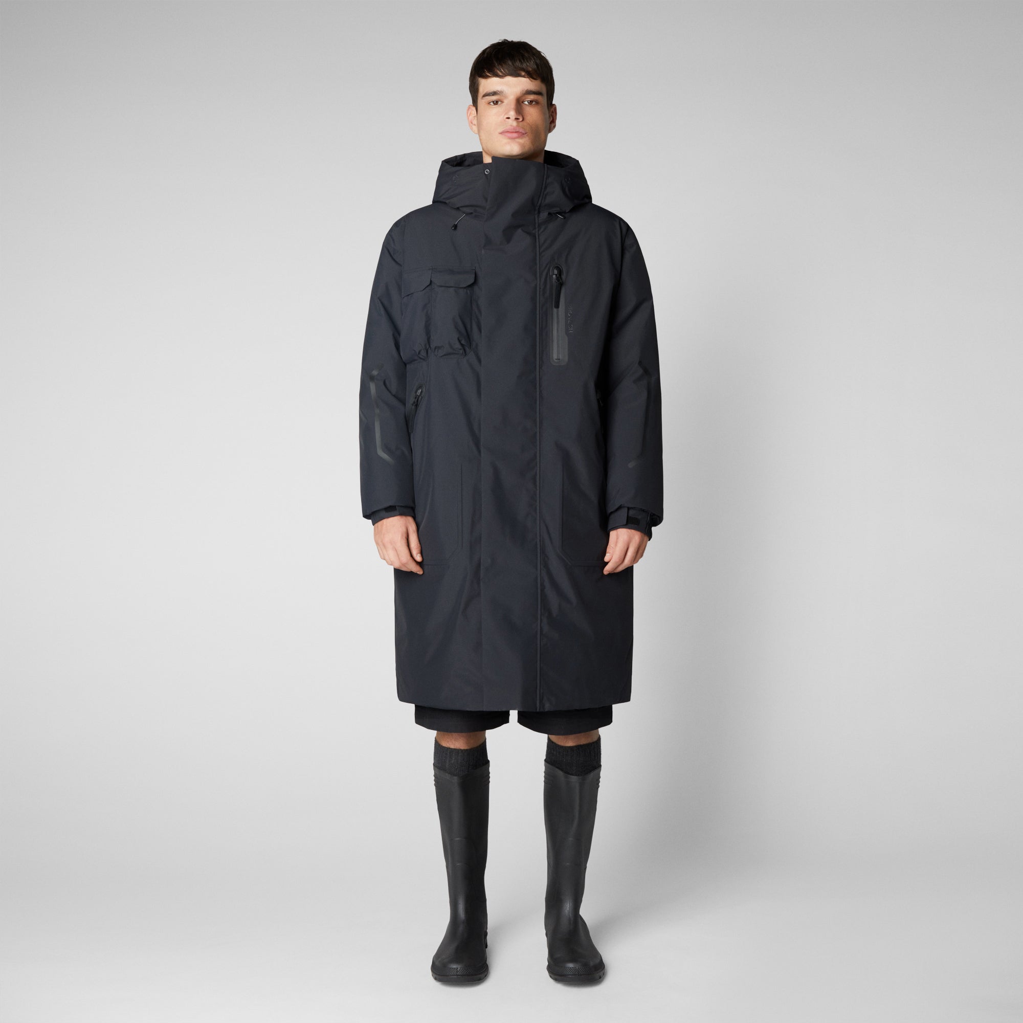 Unisex long parka Luis in black - Save The Duck