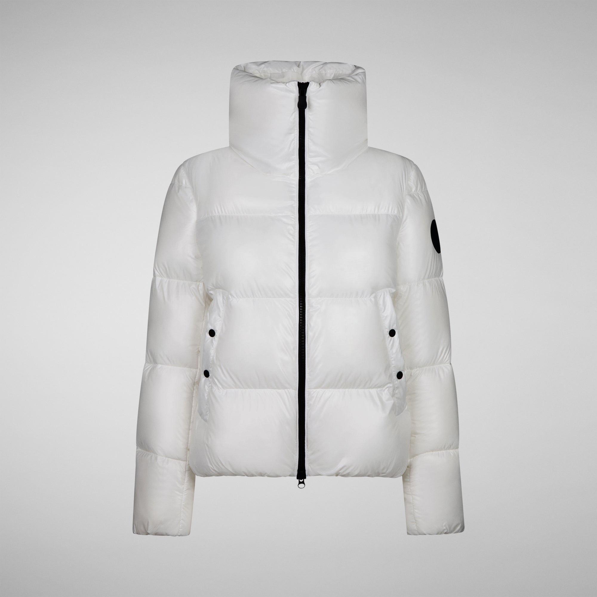 Woman's animal free puffer jacket Isla in off white - Save The Duck