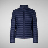 Woman's animal free puffer jacket Carly in navy blue | Save The Duck