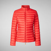 Woman's animal free puffer jacket Carly in jack red | Save The Duck