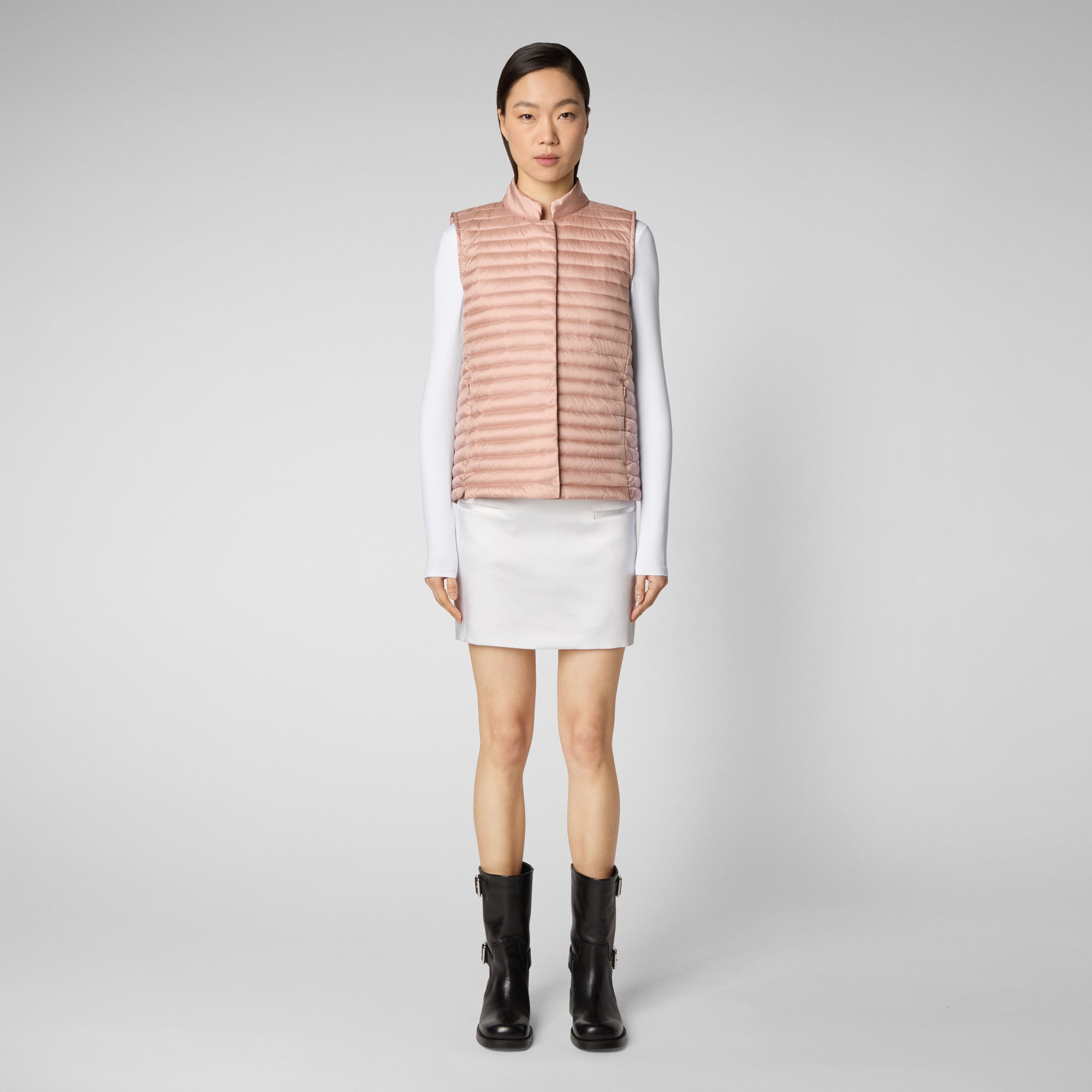 Save the duck Gilet trapuntato donna Aria rosa cipria