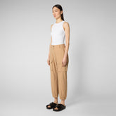 Woman's trousers Gosy in biscuit beige - Women's Sets | Save The Duck
